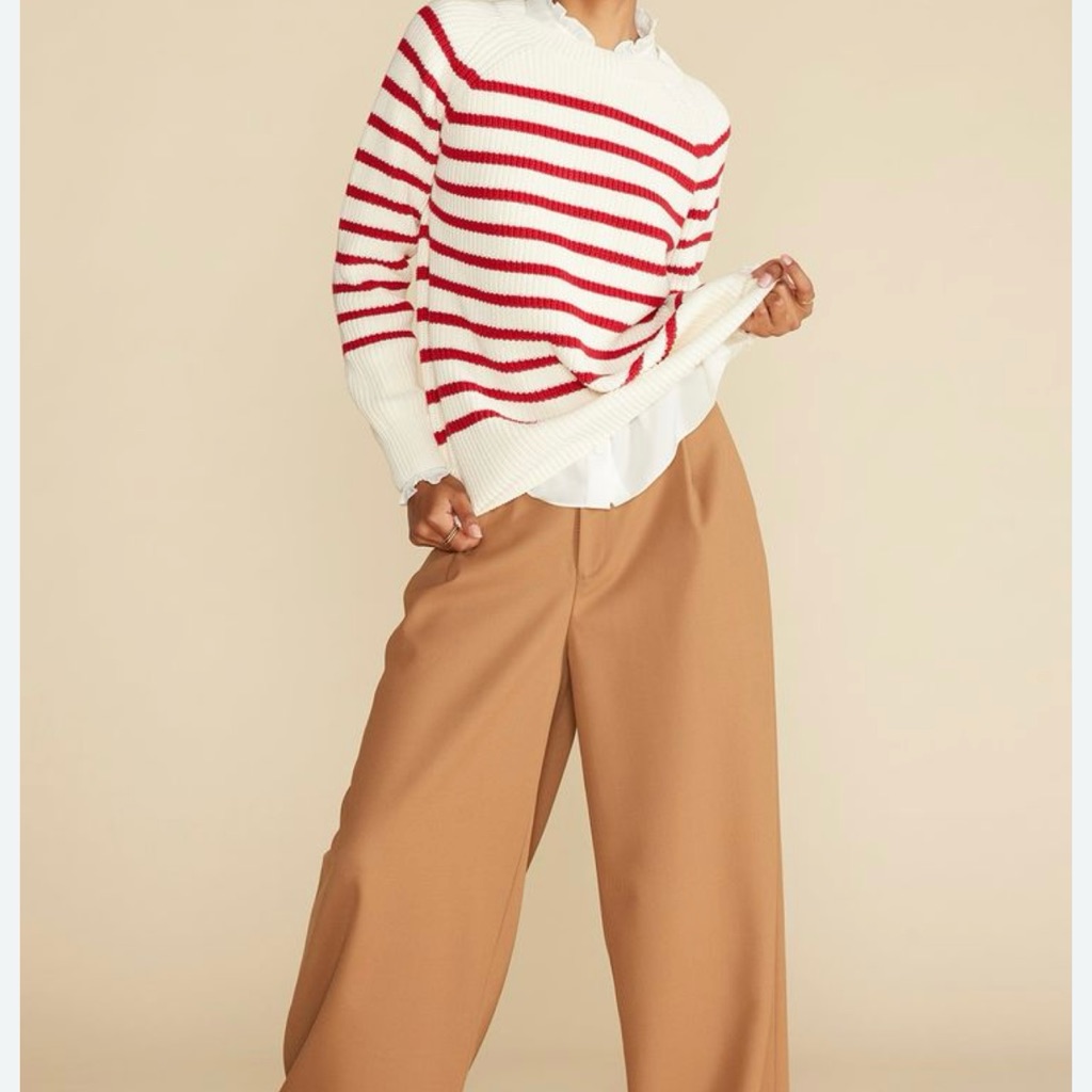 Amour Vert Red And White Striped Sweater